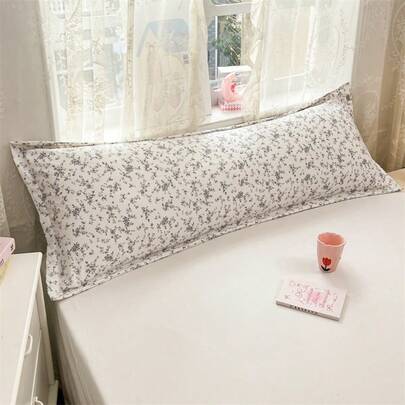 Conjunto de 1 fronha longa super macia para casal com estampa de peixes em tons de rosa, branco e azul-marinho com listras verticais. Ideal para uma única fronha (sem enchimento). Capa para fronha longa para casal, confortável e agradável ao toque, lavável à máquina, adequada para quarto, dormitório, hotel e para toda a família. Feita em poliéster respirável, com estampa de alta definição e confortável para todas as estações.