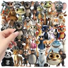 50pcs Cartoon Animals Stickers - Graffiti Decoration For DIY Scrapbook Materials - Aesthetic Stickers Pack For Water Bottle, Car, Cup, Computer, Guitar, Bike, Motorcycle, Skateboard, Helmet, Luggage - 1 Set - View 7