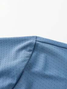 AHTELB 男士冰丝速干短袖T恤，夏季透气网眼运动上衣，清凉健身运动半袖T恤 - 霧霾藍 - 查看 4