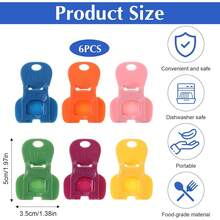 6 Pcs Soda Can Tab Opener, Colorful Convenient Can Covers For Soda Portable Lightweight Pop Cans Opener For  Beer Aluminum Cans Pull Off Tab Beverage Barricade - Mặc định - Xem 2