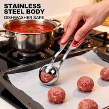 Non-Stick Meatball Scoop With Detachable Anti-Slip Handle, Stainless Steel Meatball Spoon For Kitchen - Multicolor - View 7