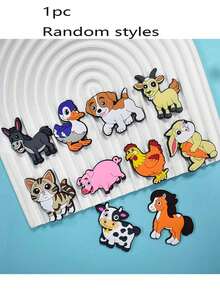 10pcs 2D Cartoon Cute Farm Animal Refrigerator Magnets Set, Including Kitten, Puppy, Rabbit And More, Adorable And Fun, Suitable For Home, School, Party Decor, Gifts, DIY - one-size - View 10