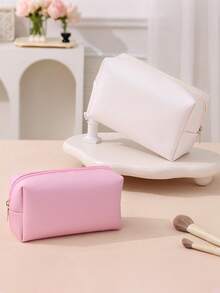 1pc Minimalist Travel Cosmetic Bag, Toiletry Organizer, Portable Outdoor Travel Wash Bag, Fashion Handbag, Daily Travel Use, Travel Accessories Storage Bag, Can Store Makeup Tools, PU Material, Men's Toiletry Bag, Makeup Brush Organizer - Multicolor - View 4