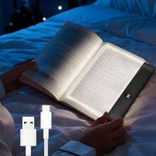 Rechargeable LED Flat Book Light, Suitable For Bedtime Reading, 3 Color Temperatures, Timer Function, 2026 Upgraded Dimmable Panel Book Light With Full-Page Illumination, Gift For Book Lovers - 3-tone Lighting - View 11