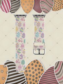 淡黄色背景彩色蛋形硅胶表带，兼容 38mm 40mm 41mm 42mm 44mm 45mm 49mm，适用于 Series Ultra/11/10/SE/9/8/7/6/5/4/3/2/1 - 彩色 - 查看 10