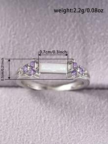 1 chiếc nhẫn đá Cubic Zirconia thời trang dành cho nữ, thích hợp làm quà tặng Ngày Valentine, đám cưới, kỷ niệm, tiệc tùng. - 1 # - Xem 7