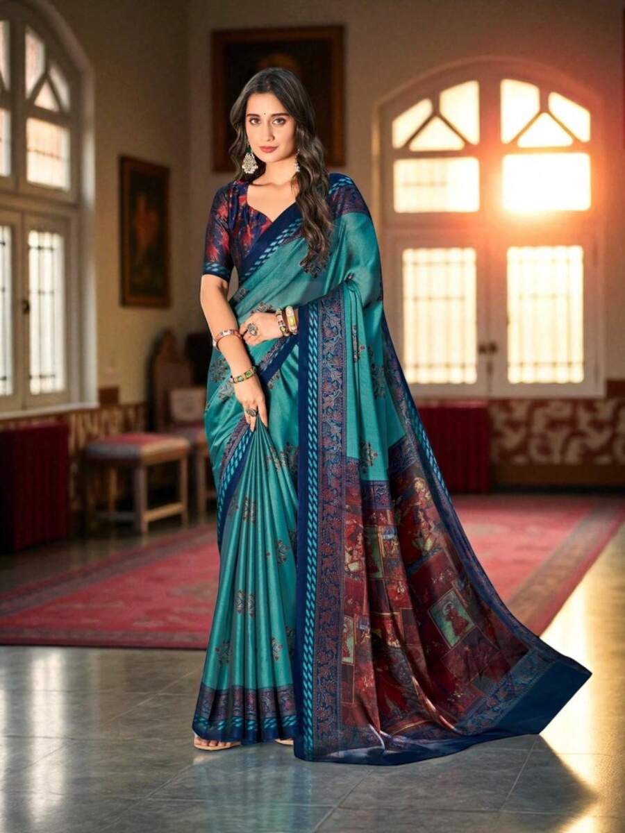 Traditional Saree, Cultural Wear For Women, Aug12 - 彩色 - 查看 1