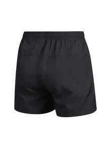 Pantalones cortos de playa de verano de secado rápido para hombres, bermudas con cordón de unicolor estampado, adecuados para la playa, vacaciones, actividades al aire libre, correr - Negro - Ver 3