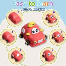 12 /24 Colors Lightweight Ultra Air Dry Polymer Clay - Non-Sticky And Odorless Baked Molding Compound, 12 Bright And 12 Pastel Colors For Kids Home Craft Activity Toys, DIY Creative Art Materials, Fun Designs - đất sét - Xem 7