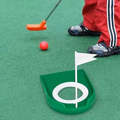 1 pieza Agujero de práctica de golf, plato liviano de ABS para práctica de putt de golf, agujero de entrenamiento de golf para interior/exterior