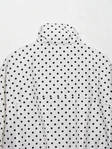 DEEKA Autumn New Women's Fashion Casual Versatile Stand Collar Zipper Long Sleeve Polka Dot Jacket Spring - Polka Dots - View 10