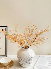 1pc Clear Multi-Color Resin Leaf Artificial Flower, Fashionable Fishtail Shaped Artificial Plant Branch, Elegant Artificial Floral Stem, Holiday Gift Bouquet, Suitable For Vase Filler, Wedding Table, Home Party Decoration - Multicolor - View 6
