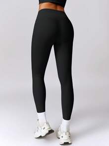 NcmRyu 一套女士时尚圆领紧身长袖上衣和长裤运动服套装 - 黑色 - 查看 11