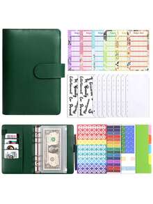 A6 Binder Budget Planner German: Money Organiser Budget Planner With 12 Binder Pockets, 12 Budget Sheets German, Label Stickers Savings Book For Travel, Diary And Gift - A6 - View 5