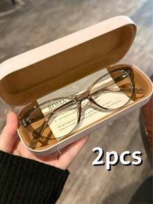 1 قطعة أداة متعددة الاستخدامات لماكياج العين، نظارات ذات لون أحادي من مطاط TPR (مطاط ترموبلاستيك) مضادة للضوء الأزرق، إكسسوار عصري مناسب للربيع والصيف والخريف والشتاء - لون كستنائي - مشاهدة 5