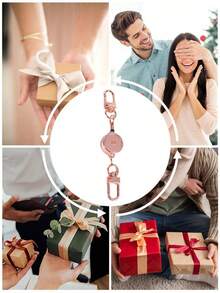 1个防盗伸缩金属钥匙链，弹性钥匙扣夹，适用于护士/办公室/学生证，登山扣，男女通用汽车钥匙链礼品 - 彩色 - 查看 12