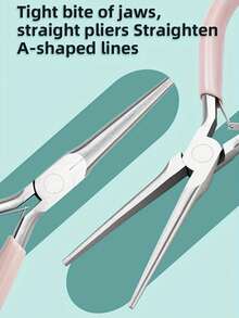 1件装，长柄尖嘴钳，不锈钢塑形镊子，指甲油延长器，指甲塑形夹，美甲工具 - 彩色 - 查看 8