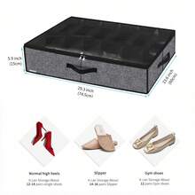 2 Pack Sturdy Under Bed Shoe Storage Organizers, Fit Total 24 Pairs, Large Underbed Closet Shoes Box Container Bag With Clear Cover, Breathable, 29.3x23.6x5.9 Inches(Except For Men's Sports Shoes) - Màu xám đen - Xem 2