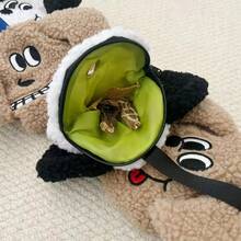 可爱毛绒小狗便便袋收纳器，宠物粪便袋分发器，带牵引绳的便便袋携带器，方便又干净整洁 - 彩色 - 查看 5