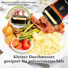 SAEIV Set med fyrkantiga kryddburkar, 12/24 kryddburkar med 4 olika utlopp, perfekt organisatör för kökskryddor, 120 ml kryddburkar, inklusive tratt, etiketter, rengöringsborste och sil - 2 Gyllene Gamla Hu - Visa 5