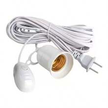 Bases de lámpara universales de 2.5m con interruptor, adaptador de enchufe de bombilla Led, soporte de lámpara de tornillo E27, accesorios, herramientas, suspensión de dos enchufes - 1 PZA - Ver 5