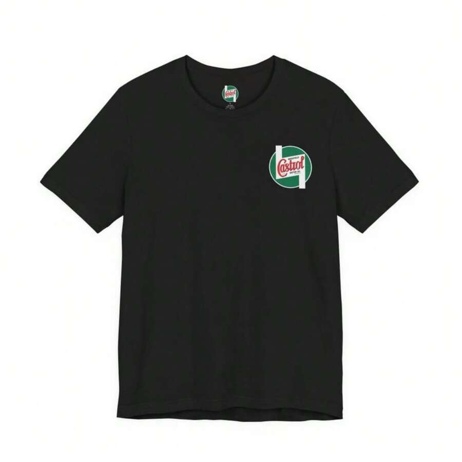 Castrol Logo Tee | Oil Motor Oil Patch T-Shirt - Black - View 1
