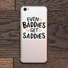 1张“坏人遭殃”贴纸，可爱爱心笔记本电脑贴纸，积极语录乙烯基贴纸，心理健康礼物，防水可撕贴水瓶贴纸 - S2001 - 查看 6