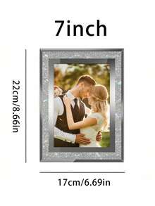 闪光玻璃相框，海报相框，房间装饰，情人节礼物，收纳相框，房间装饰，经典欧式风格，竖长方形设计，饰有精美细节，可壁挂或桌面摆放，适用于婚礼、家居、办公室、客厅或生日礼物，建筑工地，外观精致优雅 - 相框 - 查看 10