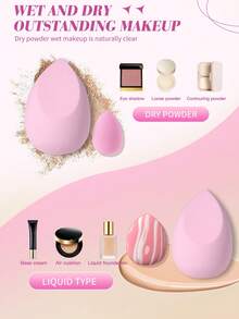 12PCS Makeup Tools Set Including:3PCS Makeup Sponges+3PCS Mini Makeup Sponges+6PCS Mini Air Cushion Powder Puffs - Multicolor - View 4