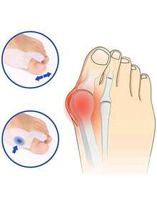 (1 par) Protectores de juanetes y esparcidores de dedos de los pies Alisador de cojín separador de dedos grandes – Espaciadores de dedos de gel, protectores, correctores - Blanco - Ver 4