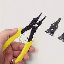 4-In-1 Circlip Pliers Set Snap Ring Pliers Multi Crimp Removable Plier Head Retaining Circlip Pliers Hand Tools Multifunctional - 1 Set - View 5