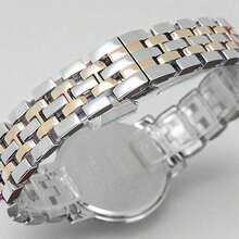 Seiko 女士经典双色不锈钢石英表，蓝色指针，罗马数字时标，优雅模拟腕表。SFQ816J1 - 白色 - 查看 3