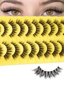 'hot Style' 10 Pairs Natural Looking Fluffy D-Curl 3D Thick & Long False Lashes Strip Lashes,Lashes,Eyelashes,Fake Lashes - Natural Lashes - View 2