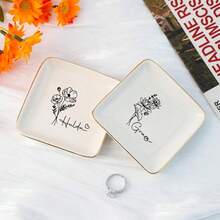 1pc Personalized Name Ring Dish, Custom Jewelry Dish, Wedding Ring Tray, Engagement Gift For Her, Wedding Gift, Bridal Shower Gift, Back To School, Home Living, Home Decor, Keepsake, Reusable, Cute, High Quality - Multicolor - View 8