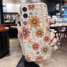 Flower Power Floral Pattern Phone Case Compatible With Samsung Magnetic Phone Cases  17  16 Pro Max  15 Pro Max  13 And  12 Made Of TPU Material Providing Shock And Drop Protection A Great Gift For Family Friends Loved Ones Boyfriends/Girlfriends And For Christmas - Clear - View 5