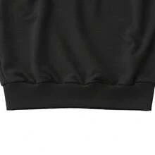 Men's Crew Neck Fleece Sweatshirt, Thick Winter Coat, Cotton - 黑色 - 查看 3