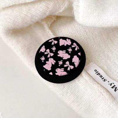 Pink Rabbit Bow Magnetic Air Cushion Stand | Strong Magnetic Adhesion, Detachable, Ideal For Desk Binge-Watching