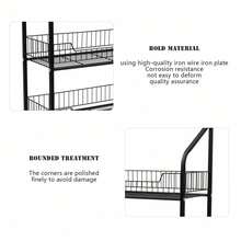 4 Tier Retail Display Rack Stand, Snack Candy Display Organizer With 10* Hooks Snack Rack, Basket Stand Cart - Black - View 7