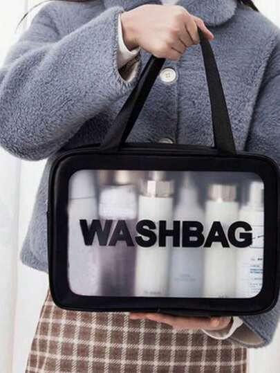 3pcs Large Capacity Makeup Bag Set, PU Leather Toiletry Bag, Cosmetic Organizer Bag, Handbag, Lightweight Travel, Home Use, Transparent Double-Layer Dry-Wet Separation, Large Capacity, Portable, Suitable For Women/Girls, Black Makeup Bag, Makeup Box, Skincare Bag, Toiletry Bag, Gift Box Packaging, Travel Essential, Cruise Essential, Dorm Essential, Bridesmaid Gift, Women's Gift, Birthday Gift, Gift For Friends And Teachers, Suitable For Beach Vacation, Bathroom Supplies, Bedroom Supplies, Large Capacity