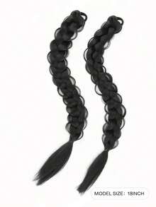 2条装橡皮筋辫子发丝纤维合成假发，适合儿童日常佩戴和角色扮演 - 彩色 - 查看 3