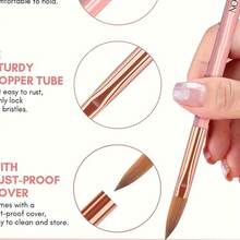 3 Piecesprofessional Nail Brush Set-High-Precision 3D Construction Gel Brush And Seamless Acrylic Drawing Pen For Nail Extension, Carving And Design Art-The Final 3 Pieces Set, Release Your Creativity - Multicolor - View 3