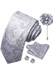 4pcs Men's Formal Suit Accessories Set, Suitable For Formal Occasions And Also Makes A Great Gift - Color Mixing - View 12