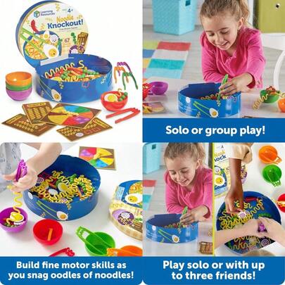 Learning Resources Noodle Knockout Fine Motor Game Math Busy Board Sensory Bin STEM Toys Ages 4+Children's Joyful Games, Essential Toys