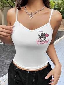 Áo tank top nữ cổ chữ V dây mảnh in theo yêu cầu - Thêm ảnh của riêng bạn (mẫu/logo/ảnh selfie/ảnh thú cưng/ảnh gia đình, v.v.), có thể xóa phông nền, tự thiết kế áo tank top in hình cá nhân hóa, quà tặng theo yêu cầu, áo tank top nữ in theo yêu cầu, quà tặng cho bạn gái/gia đình, quà sinh nhật, quà cưới, áo, áo tank top nữ, áo nữ, áo tank top nữ cổ chữ V in hình, áo nữ, áo nữ mùa hè - trắng - Xem 2