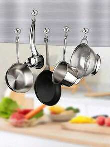 1/5pcs Strong Magnetic Hooks, Bag Organizer Hook, Powerful Neodymium Metal Magnets With Magnetic Hooks For Hanging, Kitchen Accessories, Kitchenware Storage Hooks, Magnetic Hooks For Cruise Ship Camping Grill Kitchen Fridge Garage Walls, Hang Bags, Hangers, Keys, Travel Essentials, School Accessories Back To School University Students - Silver - View 2