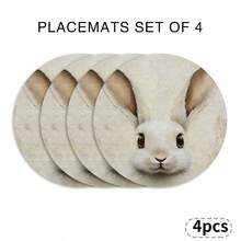 一套兔子图案圆形餐垫，适合春、夏、秋、冬四季使用。 - 彩色 - 查看 16
