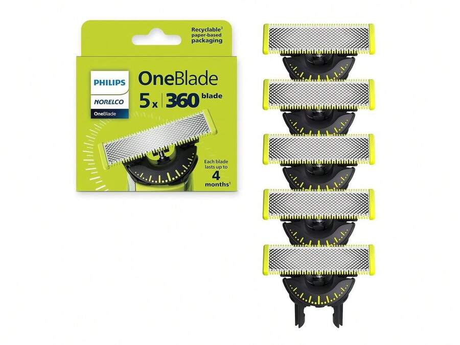 Philips Norelco OneBlade 360 Blade Replacement Blade 5 Pack QP450/80 - Đen và trắng - Xem 1