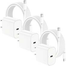 FCV 3 Packs Compatible With Iphone 14/13/12 Fast Charger, Extra Long Lightning Cable Compatible With Iphone Charger Fast Charging Quick 03/6Foot USB C To Lightning Cable Cord Adapter Block Compatible With IPhone 14 Pro Max/14 Plus/13/12Mini/11/XS/X/8P/7 - US A Type Plug(110-127V) - View 1