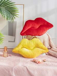 性感唇形抱枕，柔软天鹅绒内衬，光滑柔软的天鹅绒唇形靠垫，适合卧室和客厅 - 彩色 - 查看 7