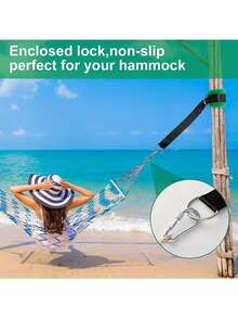 Dây đai chuyên dụng cho võng ngoài trời, dài 150cm, dây buộc võng trên cây, dây treo võng kèm miếng đệm chống ma sát (có hai màu xanh lá cây và xám để lựa chọn), chịu được trọng lượng 120 pound. - Nhiều màu - Xem 6